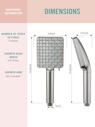 Cobbe Filtered Shower Head with Handheld, High Pressure 6 Spray Mode Showerhead with Filters, Water Softener Filters Beads for Hard Water - Remove Chlorine - Reduces Dry Itchy Skin, Matte Black