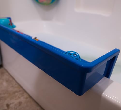 Tub Topper® Bathtub Splash Guard Play Shelf Area -Toy Tray Caddy Holder Storage -Suction Cups Attach to Bath Tub -No Mess Water Spill in Bathroom -Fun for Toddlers Kids Baby