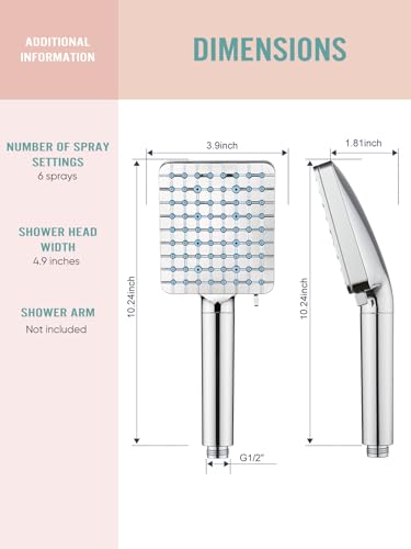 Cobbe Filtered Shower Head with Handheld, High Pressure 6 Spray Mode Showerhead with Filters, Water Softener Filters Beads for Hard Water - Remove Chlorine - Reduces Dry Itchy Skin, Matte Black