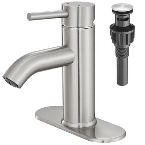 Black Bathroom Faucet Single Handle Bathroom Sink Faucet with Pop-up Drain Rv Lavatory Vessel Faucet Basin Mixer Tap with Deck Plate