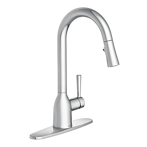 Moen 87233SRS Adler One-Handle High Arc Pulldown Kitchen Faucet with Power Clean, 24.7" L x 12.3" W x 14.6" H, Spot Resist Stainless