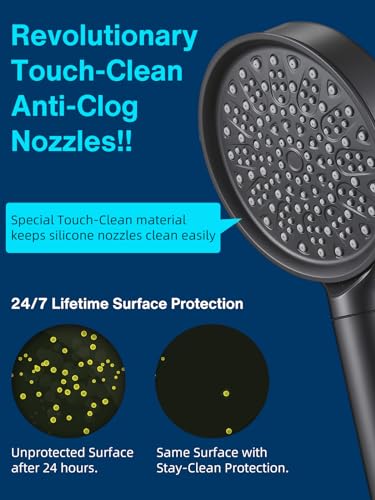 Cobbe Filtered Shower Head with Handheld, High Pressure 6 Spray Mode Showerhead with Filters, Water Softener Filters Beads for Hard Water - Remove Chlorine - Reduces Dry Itchy Skin, Matte Black