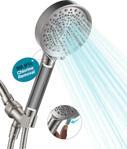 Cobbe Filtered Shower Head with Handheld, High Pressure 6 Spray Mode Showerhead with Filters, Water Softener Filters Beads for Hard Water - Remove Chlorine - Reduces Dry Itchy Skin, Matte Black