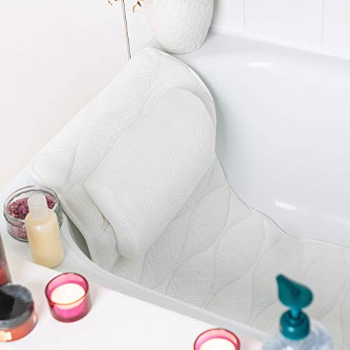 Bathtub Pillow for Neck and Shoulder - Spa Bath Pillows for Tub Neck and Back Support - Perfect Bath Accessories for Women - Relaxing Luxe Bath - Ideal Bath Gift Set for Women - Home Spa Products