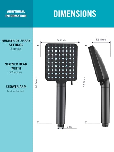 Cobbe Filtered Shower Head with Handheld, High Pressure 6 Spray Mode Showerhead with Filters, Water Softener Filters Beads for Hard Water - Remove Chlorine - Reduces Dry Itchy Skin, Matte Black