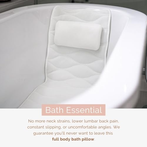 Bathtub Pillow for Neck and Shoulder - Spa Bath Pillows for Tub Neck and Back Support - Perfect Bath Accessories for Women - Relaxing Luxe Bath - Ideal Bath Gift Set for Women - Home Spa Products