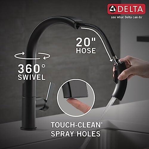 Delta Faucet Keele Pull Down Kitchen Faucet Chrome, Chrome Kitchen Faucets with Pull Down Sprayer, Kitchen Sink Faucet, Faucet for Kitchen Sink with Magnetic Docking Spray Head, Chrome 19824LF