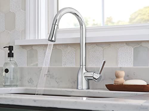 Moen 87233SRS Adler One-Handle High Arc Pulldown Kitchen Faucet with Power Clean, 24.7" L x 12.3" W x 14.6" H, Spot Resist Stainless