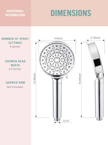 Cobbe Filtered Shower Head with Handheld, High Pressure 6 Spray Mode Showerhead with Filters, Water Softener Filters Beads for Hard Water - Remove Chlorine - Reduces Dry Itchy Skin, Matte Black