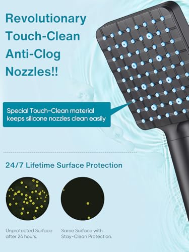 Cobbe Filtered Shower Head with Handheld, High Pressure 6 Spray Mode Showerhead with Filters, Water Softener Filters Beads for Hard Water - Remove Chlorine - Reduces Dry Itchy Skin, Matte Black