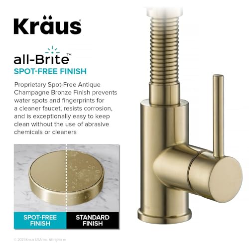 KRAUS Bolden Commercial Style Pull-Down Single Handle 18-Inch Kitchen Faucet in Brushed Brass/Matte Black, KPF-1610BBMB