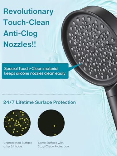 Cobbe Filtered Shower Head with Handheld, High Pressure 6 Spray Mode Showerhead with Filters, Water Softener Filters Beads for Hard Water - Remove Chlorine - Reduces Dry Itchy Skin, Matte Black