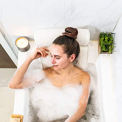 Bathtub Pillow for Neck and Shoulder - Spa Bath Pillows for Tub Neck and Back Support - Perfect Bath Accessories for Women - Relaxing Luxe Bath - Ideal Bath Gift Set for Women - Home Spa Products