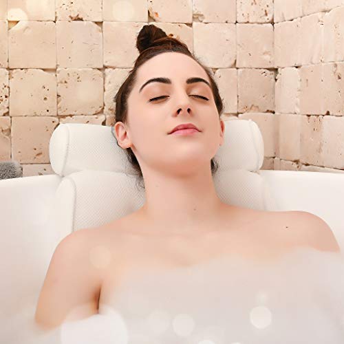 Bathtub Pillow for Neck and Shoulder - Spa Bath Pillows for Tub Neck and Back Support - Perfect Bath Accessories for Women - Relaxing Luxe Bath - Ideal Bath Gift Set for Women - Home Spa Products