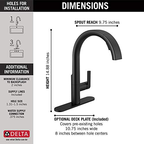 Delta Faucet Keele Pull Down Kitchen Faucet Chrome, Chrome Kitchen Faucets with Pull Down Sprayer, Kitchen Sink Faucet, Faucet for Kitchen Sink with Magnetic Docking Spray Head, Chrome 19824LF