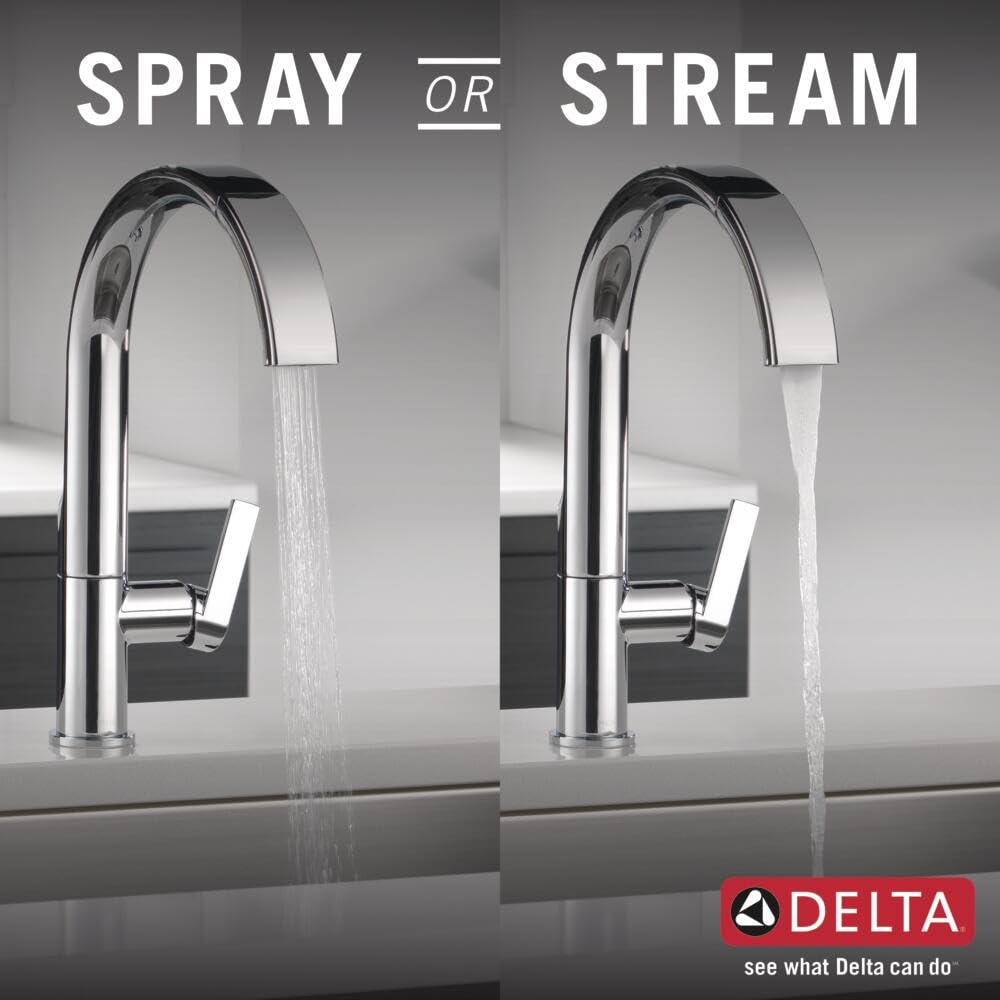 Delta Faucet Keele Pull Down Kitchen Faucet Chrome, Chrome Kitchen Faucets with Pull Down Sprayer, Kitchen Sink Faucet, Faucet for Kitchen Sink with Magnetic Docking Spray Head, Chrome 19824LF