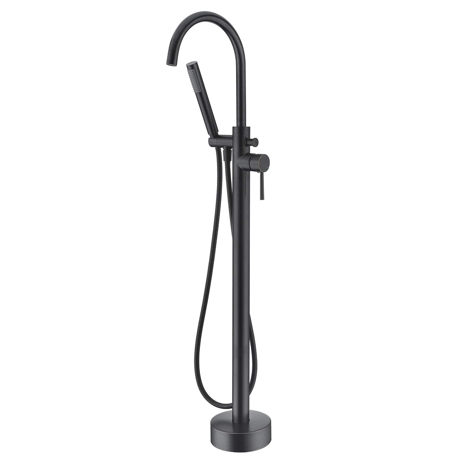 Artiqua Freestanding Bathtub Faucet Tub Filler Faucets Black Single Handle Floor Mounted with Handheld Shower