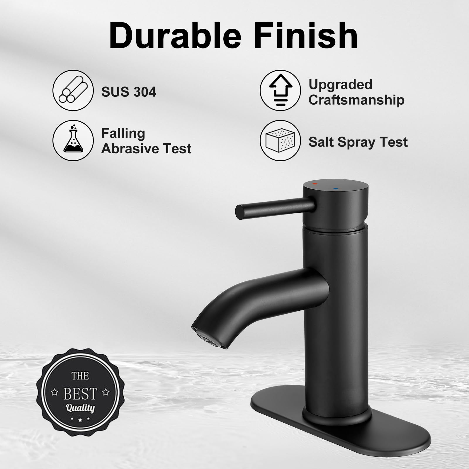 Black Bathroom Faucet Single Handle Bathroom Sink Faucet with Pop-up Drain Rv Lavatory Vessel Faucet Basin Mixer Tap with Deck Plate