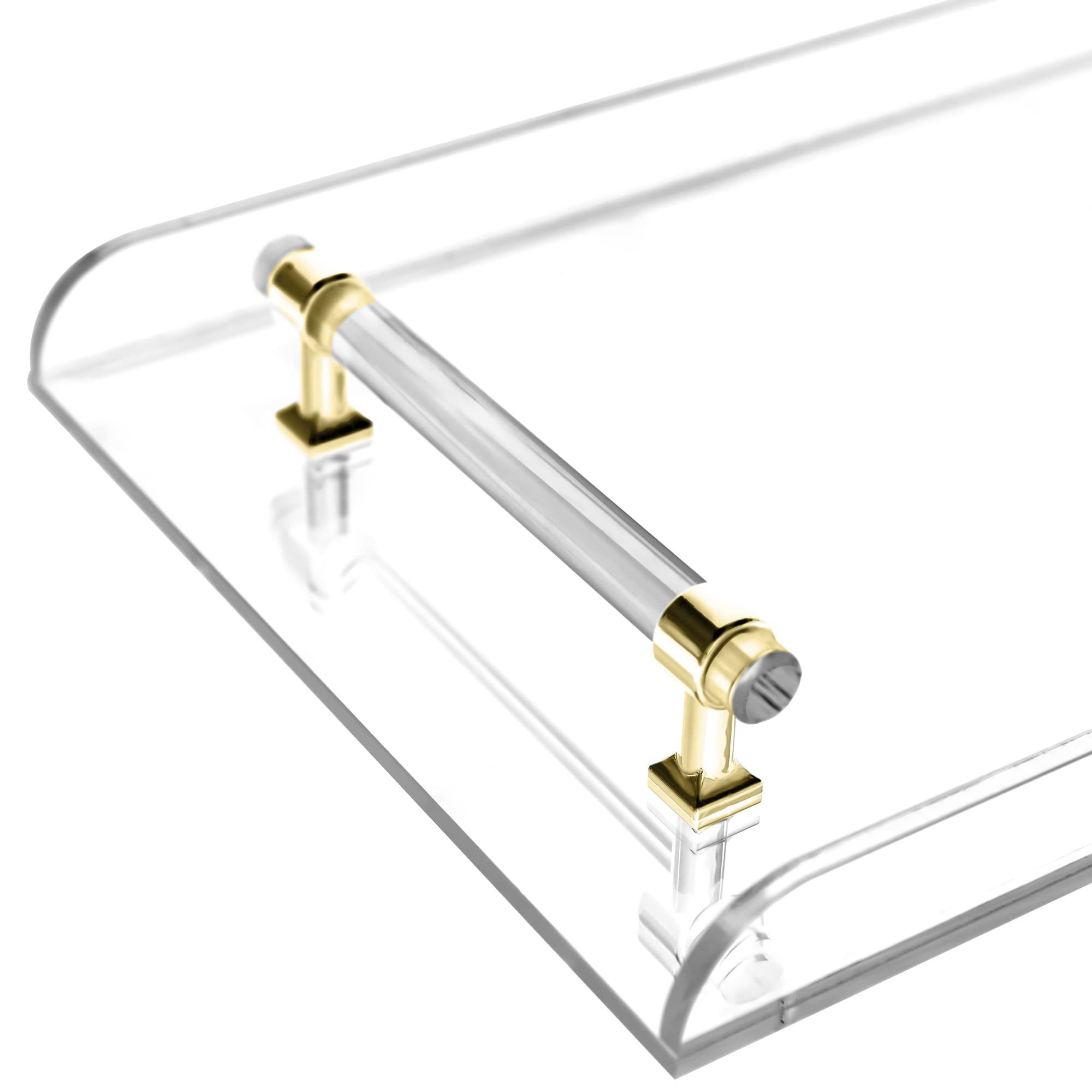 Bathtub Tray, 1 or 2 Person Bath and Bed Tray Luxury Bathtub Caddy Tray Clear Acrylic Bathtub Caddy Tray with Gold Handles Accessories for Bath Tub Table Caddy Tray 31x9 Inch