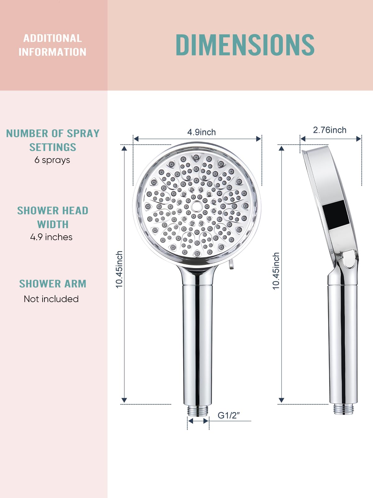 Cobbe Filtered Shower Head with Handheld, High Pressure 6 Spray Mode Showerhead with Filters, Water Softener Filters Beads for Hard Water - Remove Chlorine - Reduces Dry Itchy Skin, Matte Black