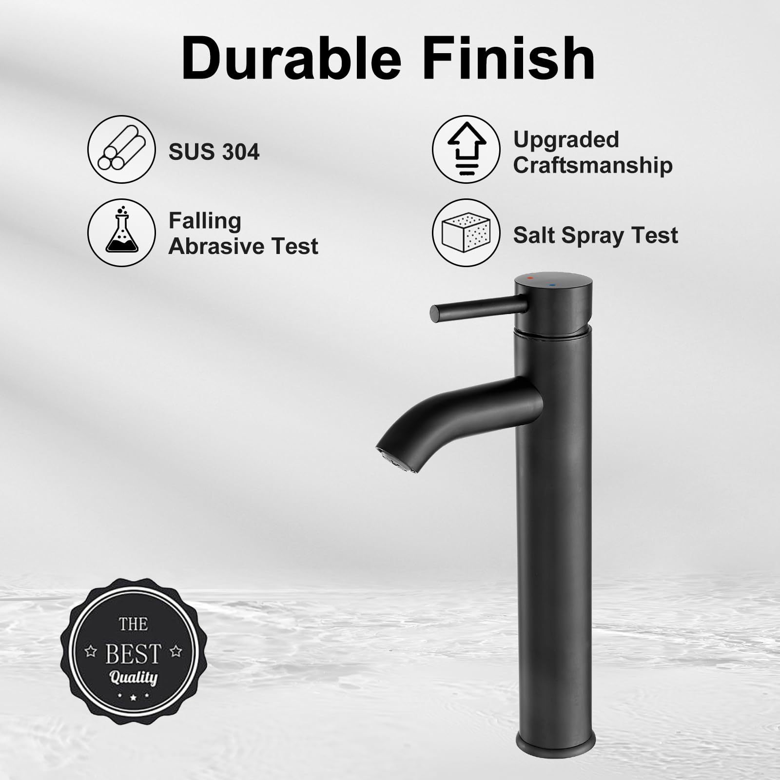 Black Bathroom Faucet Single Handle Bathroom Sink Faucet with Pop-up Drain Rv Lavatory Vessel Faucet Basin Mixer Tap with Deck Plate