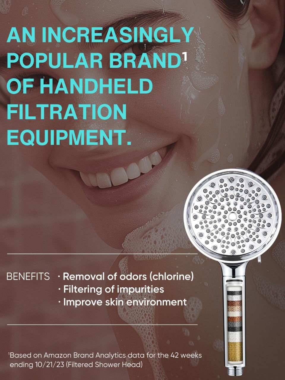 Cobbe Filtered Shower Head with Handheld, High Pressure 6 Spray Mode Showerhead with Filters, Water Softener Filters Beads for Hard Water - Remove Chlorine - Reduces Dry Itchy Skin, Matte Black