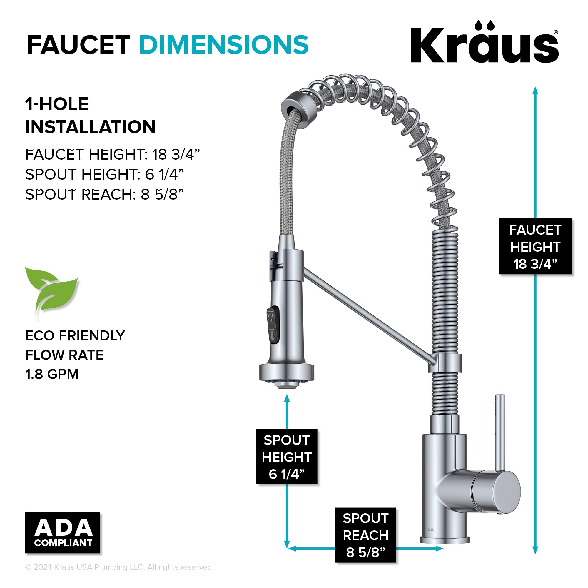 KRAUS Bolden Commercial Style Pull-Down Single Handle 18-Inch Kitchen Faucet in Brushed Brass/Matte Black, KPF-1610BBMB