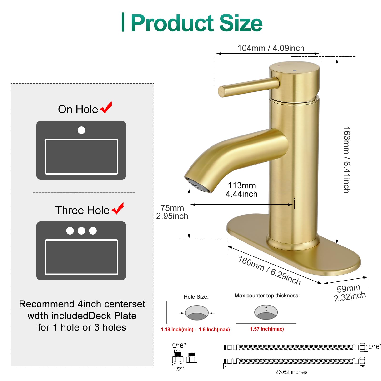 Black Bathroom Faucet Single Handle Bathroom Sink Faucet with Pop-up Drain Rv Lavatory Vessel Faucet Basin Mixer Tap with Deck Plate