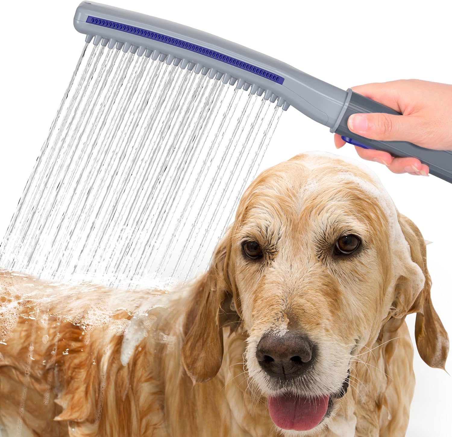 Shandus Professional Dog Shower Head, Dog Shower Attachment, Pet Shower Head for Dogs, Indoor Outdoor Dog Bath Wand Sprayer Includes 8-Foot Flex Hose, 3 Spraying Mode On/Off